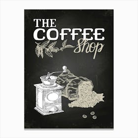 Coffee Shop — Coffee poster, kitchen print, lettering Canvas Print