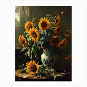 Baroque Floral Still Life Sunflower 4 Canvas Print