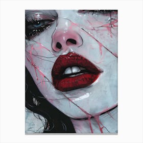 Dark Red Lips Canvas Print