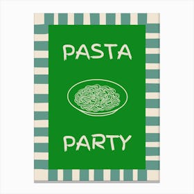 Pasta Party Green Poster Canvas Print