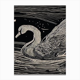 Swan Wall Art Above Tv 2 Canvas Print