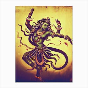 Lord Siva Dancing AI Vintage Art Canvas Print