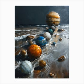 Planets On The Beach Canvas Print