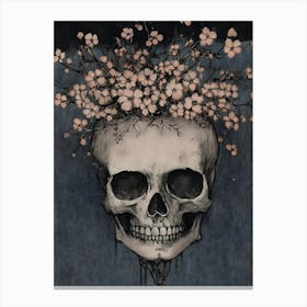 Skull With Flowers Canvas Print