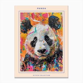 Kitsch Panda Collage 2 Poster Canvas Print