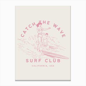 Catch The Wave | Surf Club Coastal Beachy Tropical Canvas Print