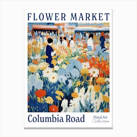 Flower Market Columbia Road Blue Canvas Print