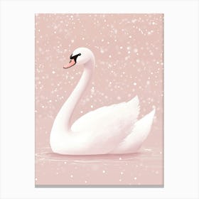 Swan In Water Canvas Print