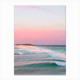 Bribie Island Beach, Australia Pink Photography 2 Canvas Print