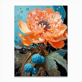 Surreal Florals Peony 1 Flower Painting Canvas Print