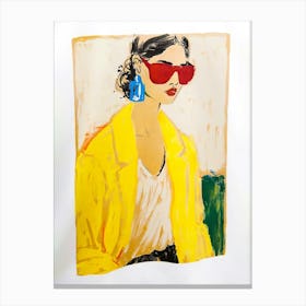 Woman In Yellow Jacket Canvas Print