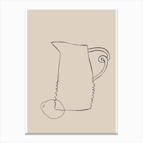 Jug Line Drawing Canvas Print