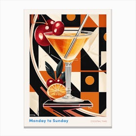 Art Deco Cocktail 2 Poster Canvas Print