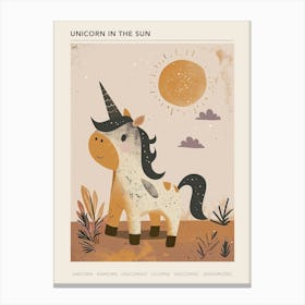 Unicorn In The Sun Muted Pastels Poster Canvas Print
