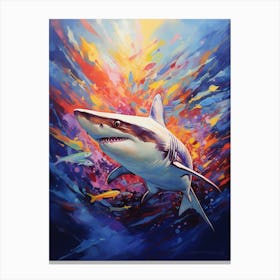  A Silky Shark Vibrant Paint Splash 2 Canvas Print