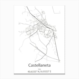 Castellaneta,Italy Minimalist Map Canvas Print