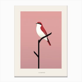 Minimalist Cowbird Bird Poster Canvas Print