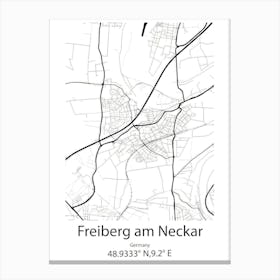 Freiberg,Germany Minimalist Map Canvas Print