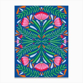 Bold Symmetrical Flowers Canvas Print