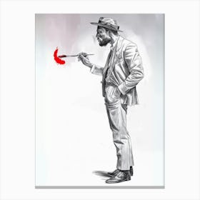 Man Holding A Paintbrush Canvas Print