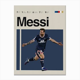 Lionel Messi Inspired Psg Canvas Print