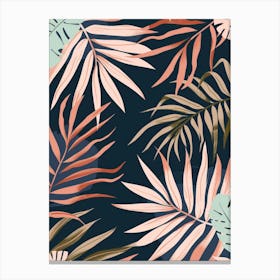 Tropical Leaves Seamless Pattern 18 Canvas Print