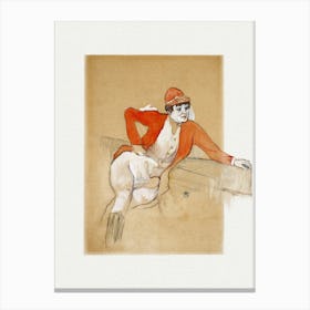 La Macarona In The Costume Of A Jockey (1893), Henri de Toulouse-Lautrec Canvas Print