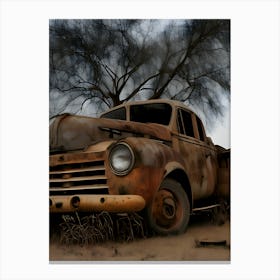 Old Truck In The Desert Canvas Print