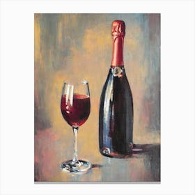 Rosé Prosecco 1 Oil Painting Cocktail Poster Canvas Print