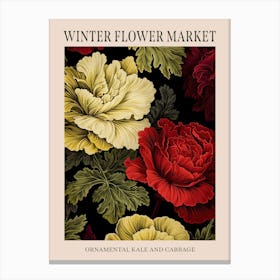 Ornamental Kale And Cabbage 3 Winter Flower Market Poster Canvas Print