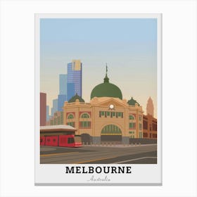 Melbourne Train Station Travel 1 Canvas Print