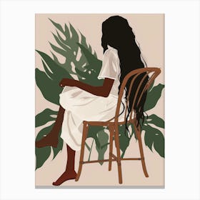 Woman Sitting In A Chair 1 Canvas Print