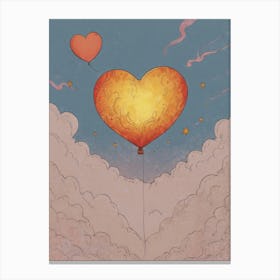 Heart Balloon In The Sky 1 Canvas Print