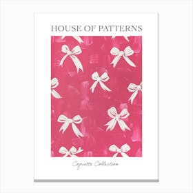 Pink And White Bows 2 Pattern Poster Canvas Print