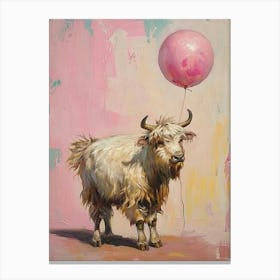 Cute Yak 2 With Balloon Canvas Print