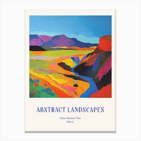 Colourful Abstract Ambor National Park Bolivia 2 Poster Blue Canvas Print