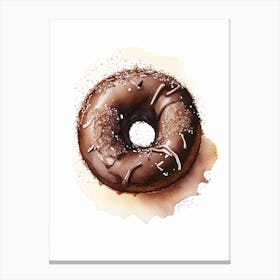 Chocolate Coconut Donut Cute Neon 3 Canvas Print