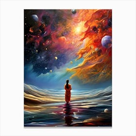 Buddha In Space Canvas Print