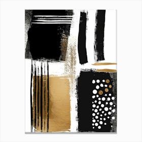 Abstract Black And Gold 9 Canvas Print