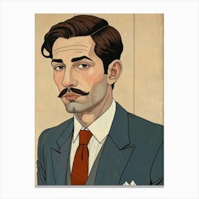 Man With Mustache Canvas Print