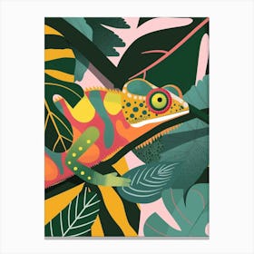 Chameleon In The Jungle Modern Abstract Illustration 2 Canvas Print