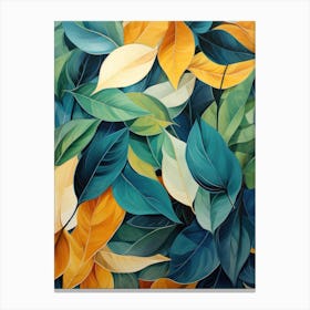 Abstract Leaves Painting Canvas Print