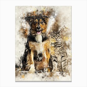 Dog And Cat Canvas Print