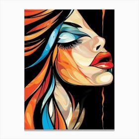 Girl With Colorful Hair 4 Canvas Print