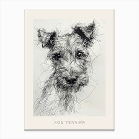 Fox Terrier Dog Line Sketch 2 Poster Canvas Print