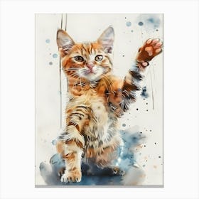 Watercolor Of A Kitten Canvas Print