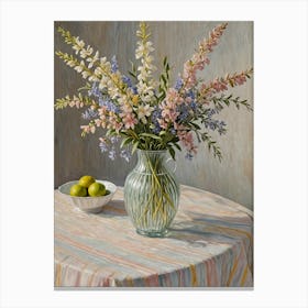 Pastel Flowers In A Vase 1 Canvas Print