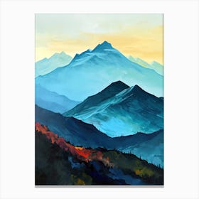 Tranquil Tempest: Minimalist Mountains Canvas Print