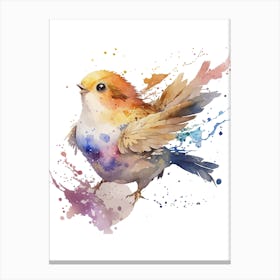 Colorful Bird Watercolor Canvas Print