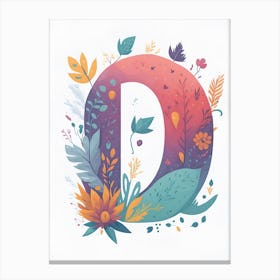 Colorful Letter D Illustration 27 Canvas Print